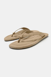Sandale plate en cuir